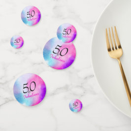 50 en Fabulous 50ste verjaardag Roze en Paars Confetti