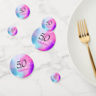 50 en Fabulous 50ste verjaardag Roze en Paars Confetti