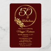 50 en Fabulous 50ste verjaardagsfeest gestempeld Folie Uitnodiging (Voorkant)