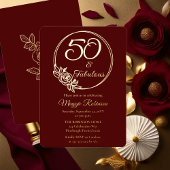 50 en Fabulous 50ste verjaardagsfeest gestempeld Folie Uitnodiging