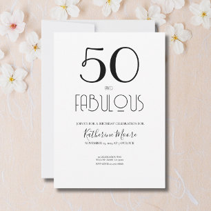 50 en Fabulous 50ste verjaardagsfeestje  Kaart