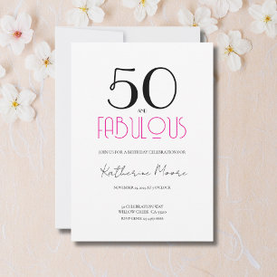 50 en Fabulous 50ste verjaardagsfeestje  Kaart