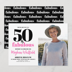 50 en Fabulous   50ste verjaardagsfeestje Kaart
