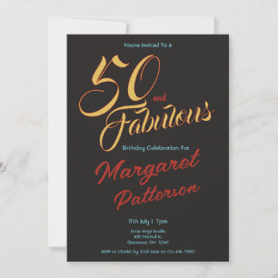 50 en Fabulous   50ste verpartij Kaart