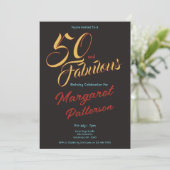 50 en Fabulous | 50ste verpartij Kaart (Staand voorkant)