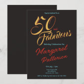50 en Fabulous | 50ste verpartij Kaart (Voorkant / Achterkant)
