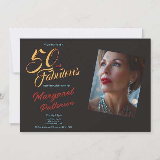 50 en Fabulous | 50ste verpartij Kaart (Voorkant)