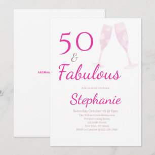 50 en Fabulous   50ste verpartij Roze Kaart