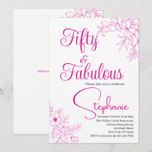 50 en Fabulous   50ste verpartij Roze Kaart