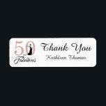 50 en Fabulous 50th Birthday - Aangepast bedankt Etiket<br><div class="desc">50 en Fabulous 50th Verjaardag Custom Thank You Label. De woorden "50 and Fabulous" in roze glitter en zwart zijn gezet met behulp van populaire typografie. Overeenkomende producten en andere kleuren zijn beschikbaar. De douaneorde is welkom,  e-mail ons bij happydolphinstudio@outlook.com</div>