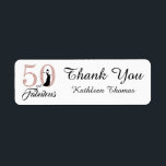50 en Fabulous 50th Birthday - Aangepast bedankt Etiket<br><div class="desc">50 en Fabulous 50th Verjaardag Custom Thank You Label. De woorden "50 and Fabulous" in roze glitter en zwart zijn gezet met behulp van populaire typografie. Overeenkomende producten en andere kleuren zijn beschikbaar. De douaneorde is welkom,  e-mail ons bij happydolphinstudio@outlook.com</div>