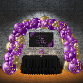 50 en Fabulous 50th Birthday Banner