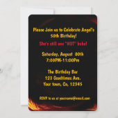 50 en Fabulous 50th Birthday Biker Flame Kaart (Achterkant)