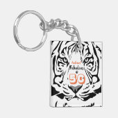 50- en Fabulous 50th Birthday Black Bengal Tiger A Sleutelhanger (Voorkant Links)
