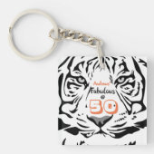 50- en Fabulous 50th Birthday Black Bengal Tiger A Sleutelhanger (Voorkant)