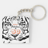 50- en Fabulous 50th Birthday Black Bengal Tiger A Sleutelhanger (Achterkant)