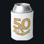 50 en Fabulous 50th Birthday Celebration Blikjeskoeler<br><div class="desc">Vier je 50e verjaardag met deze coole gouden effect typografie met zwarte contouren die zegt 50 en fantastisch. Wow uw gasten met iets unieks en perfect voor de gelegenheid,  zodat ze niet stoppen met praten over het feest voor de komende jaren</div>