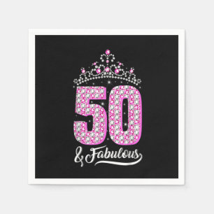 50 en Fabulous 50th Birthday Diamond Crown Gift W Servet