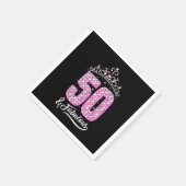 50 en Fabulous 50th Birthday Diamond Crown Gift W Servet (Hoek)