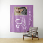 50 en Fabulous 50th Birthday Foto achtergrond Wandkleed (In situ)