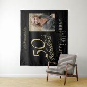 50 en Fabulous 50th Birthday Foto achtergrond Wandkleed (In situ)