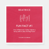 50 en Fabulous 50th Birthday Fun Fact Servet (Voorkant)
