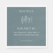 50 en Fabulous 50th Birthday Fun Fact Servet (Voorkant)