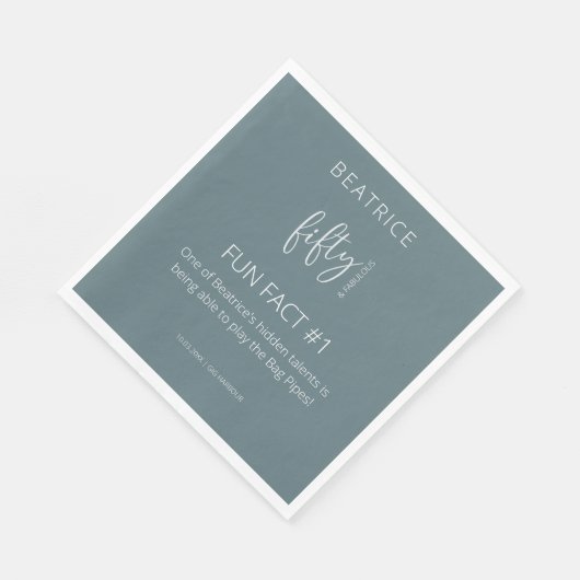 50 en Fabulous 50th Birthday Fun Fact Servet (Hoek)