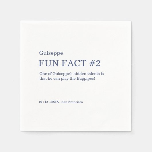 50 en Fabulous 50th Birthday Fun Fact Servet (Voorkant)