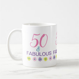 50 en Fabulous 50th Birthday Fun Paarse Koffiemok