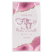 50 en Fabulous 50th Birthday Gift Bag Klein Cadeauzakje (Achterkant)