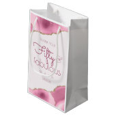 50 en Fabulous 50th Birthday Gift Bag Klein Cadeauzakje (Achterkant Gekanteld)