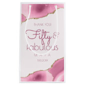 50 en Fabulous 50th Birthday Gift Bag Klein Cadeauzakje (Voorkant)