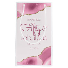 50 en Fabulous 50th Birthday Gift Bag Klein Cadeauzakje