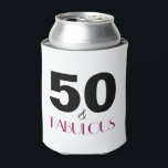 50 en Fabulous 50th Birthday Gift Koelbox Blikjeskoeler<br><div class="desc">Viel het draaien van 50 in stijl met dit elegante 50ste verjaardagsontwerp. 50 en verbluffend in magenta en zwarte tekst. Om het even welke design u in deze opslag ziet kunnen worden aangepast en op om het even welke vele producten van Zazzle worden gezet!</div>