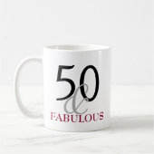 50 en Fabulous 50th Birthday Gift Mok (Links)