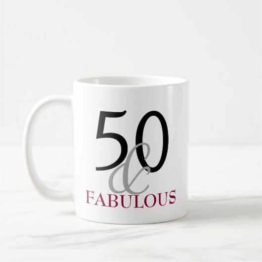 50 en Fabulous 50th Birthday Gift Mok (Links)