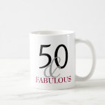 50 en Fabulous 50th Birthday Gift Mok<br><div class="desc">Het vieren van 50 in stijl met dit elegante 50ste verjaardagsontwerp</div>