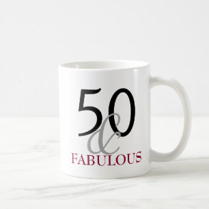 50 en Fabulous 50th Birthday Gift Mok