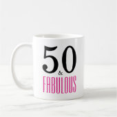 50 en Fabulous 50th Birthday Gift Mok (Links)