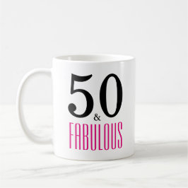 50 en Fabulous 50th Birthday Gift Mok