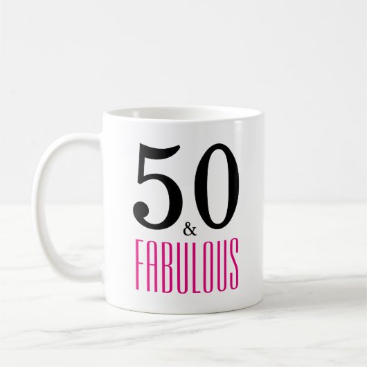 50 en Fabulous 50th Birthday Gift Mok (Links)