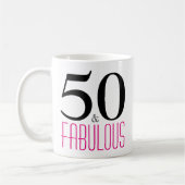 50 en Fabulous 50th Birthday Gift Mok (Links)