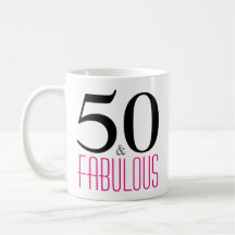 50 en Fabulous 50th Birthday Gift Mok
