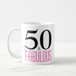 50 en Fabulous 50th Birthday Gift Mok
