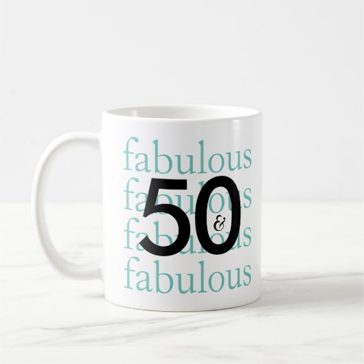 50 en Fabulous 50th Birthday Gift Mok (Links)