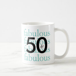 50 en Fabulous 50th Birthday Gift Mok