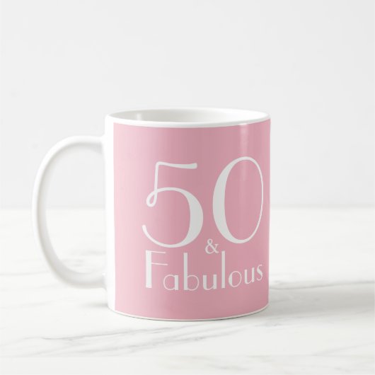 50 en Fabulous 50th Birthday Gifts Mok (Links)