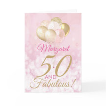 50 en Fabulous 50th Birthday Glitter Balloon