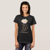 50 en Fabulous 50th Birthday Glitter Balloon T-shirt (Voorkant volledig)